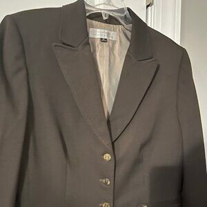 TAHARI 2PC BROWN SKIRT SUIT  - SZ 14